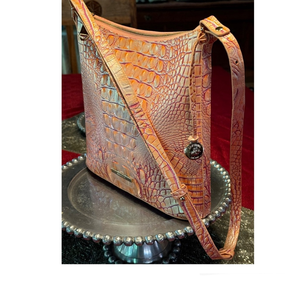 SOLD!! Brahmin Katie Melbourne Leather  Crossbody Bag In Apricot Rose w/COA - Picture 5 of 11